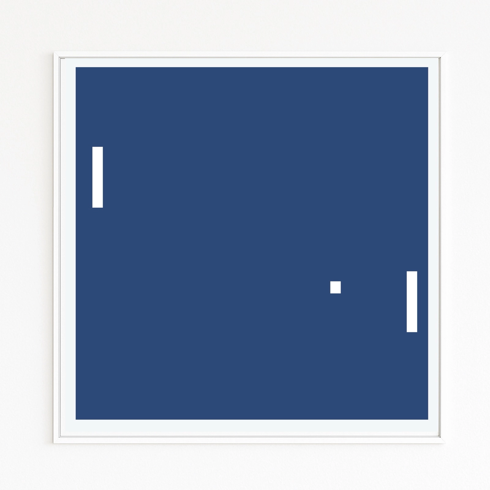 Motif: 052 Title: PONG Price: On request Buy directly from the artist. Pong – the first video game as minimalist art. Christof Hintze print. Blue in a Square - 250 plus artworks collection.