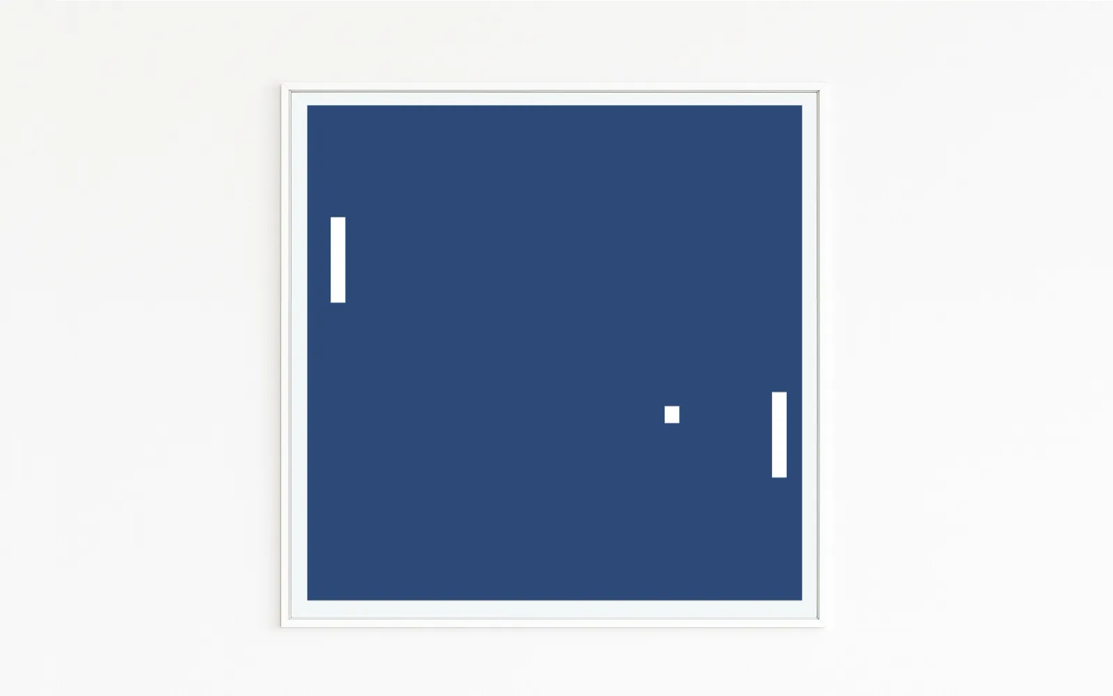 Motif: 052 Title: PONG Price: On request Buy directly from the artist. Pong – the first video game as minimalist art. Christof Hintze print. Blue in a Square - 250 plus artworks collection.