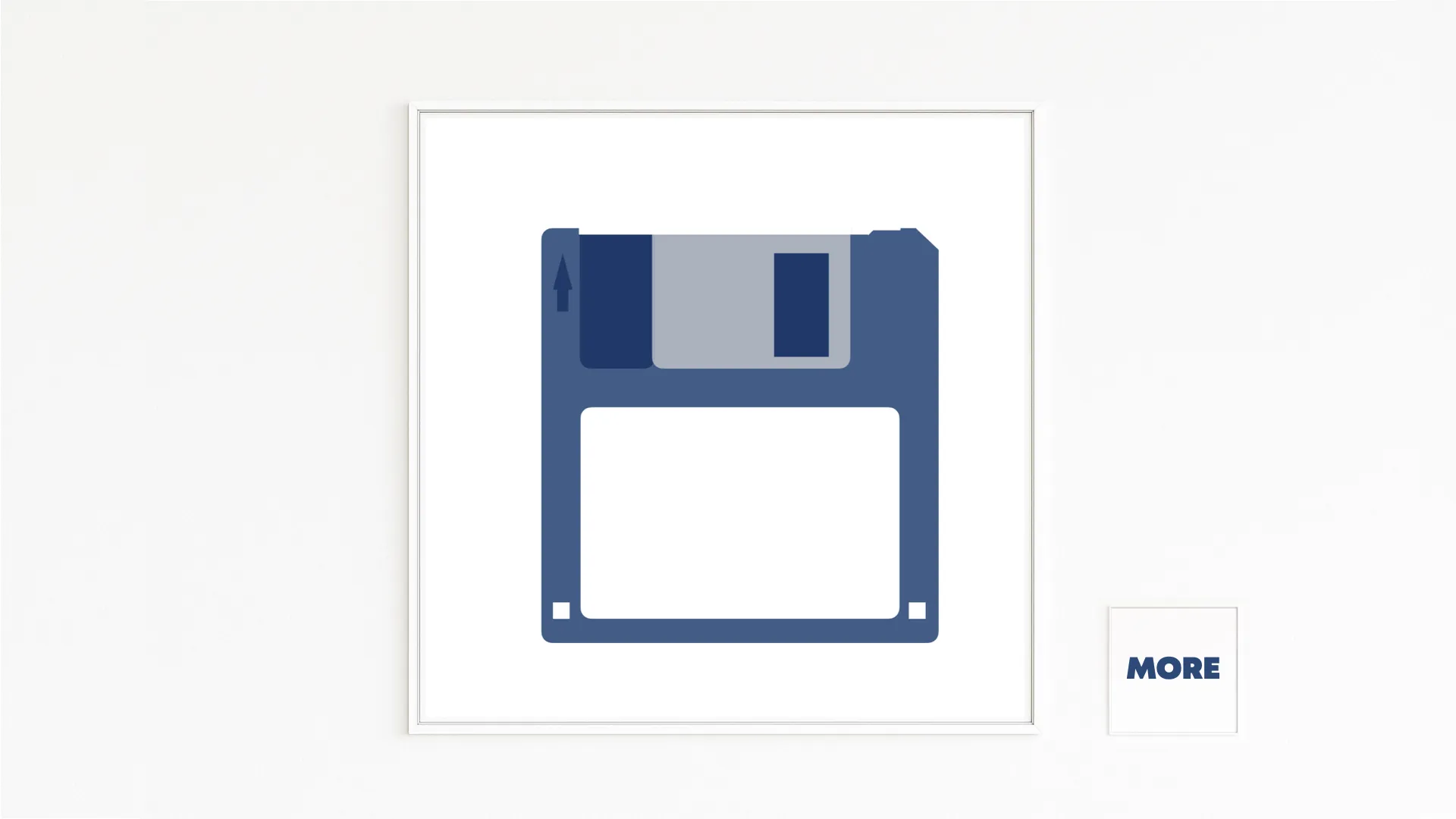Buy directly from the artist. Floppy disk – icon of early digital storage. Christof Hintze series. Blue in a Square - 250 plus artworks collection.