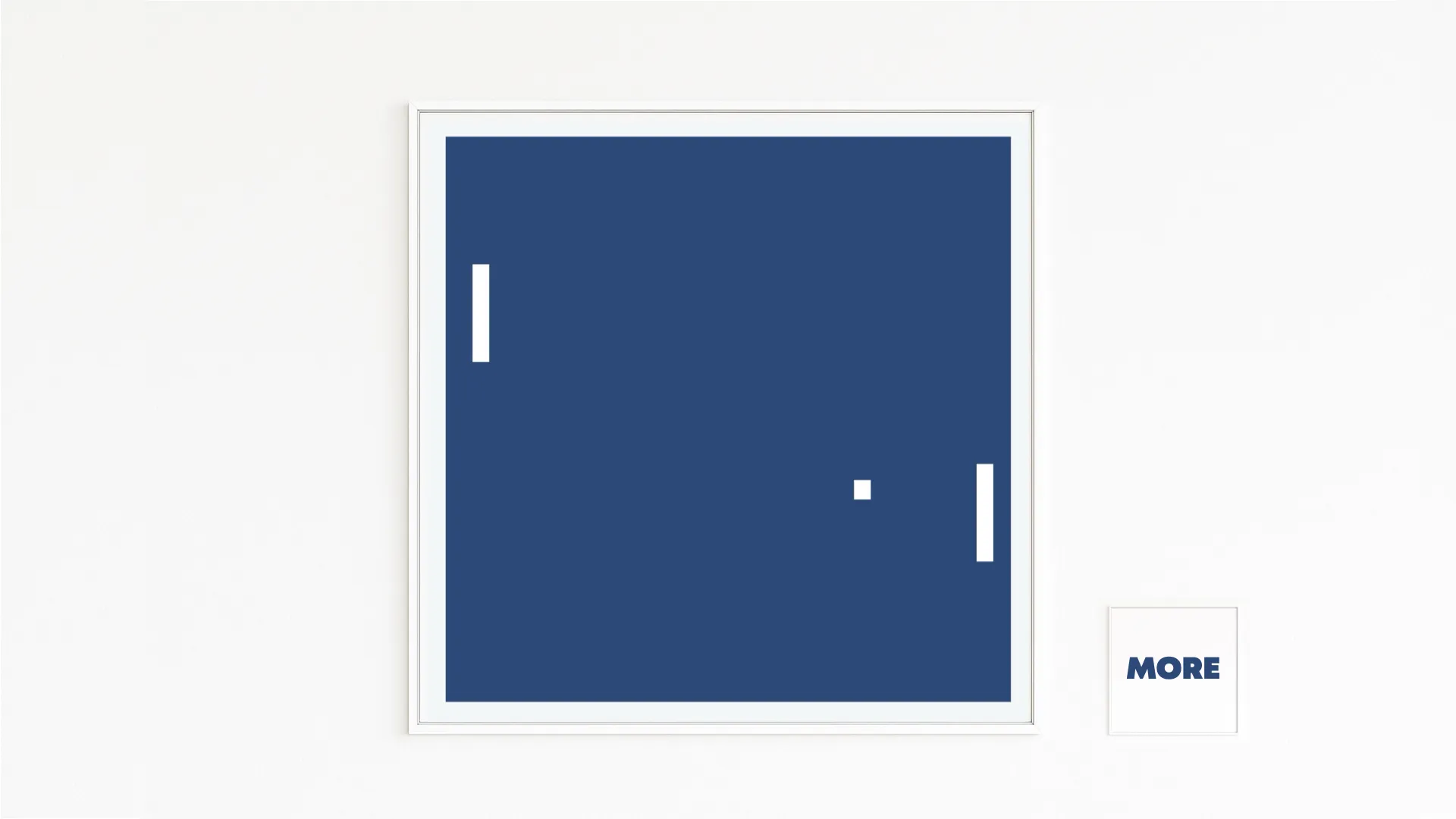 Buy directly from the artist. Pong – the first video game as minimalist art. Christof Hintze print. Blue in a Square - 250 plus artworks collection.