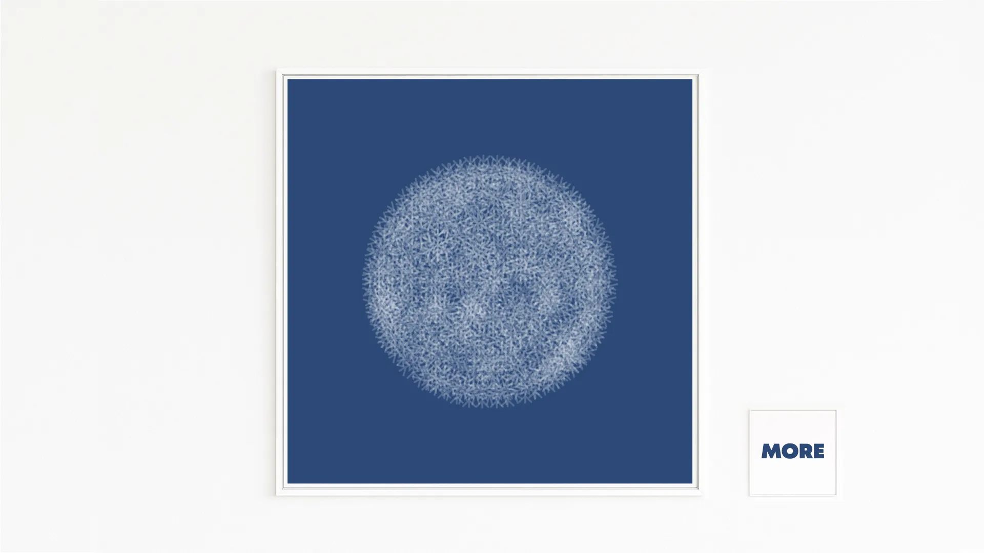 Buy directly from the artist. Dandelion – a glowing sphere pulsating in blue. Christof Hintze series. Blue in a Square - 250 plus artworks collection.