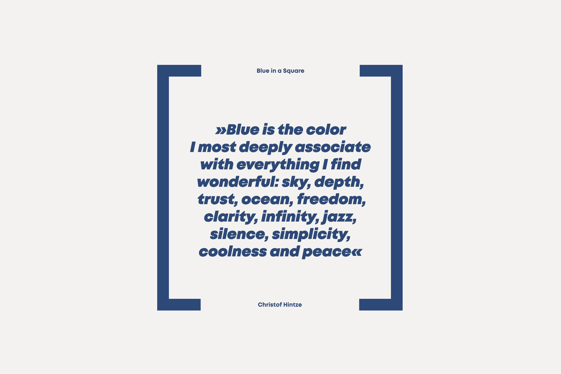 Christof Hintze’s Blue In a Square: 250+ blue square works – iconic, clear, unmistakable. For diversity, democracy, and a positive culture of remembrance. Shaped by life’s most defining moments.