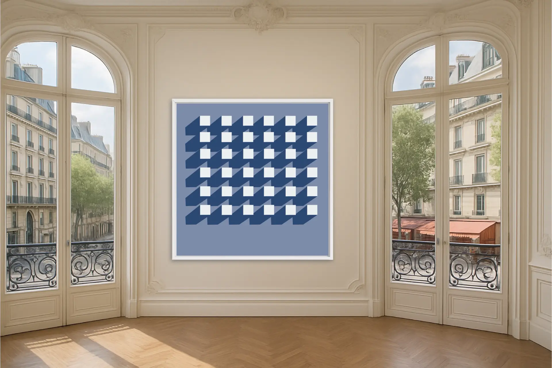 Christof Hintze’s Blue In a Square: 250+ blue square works – iconic, clear, unmistakable. For diversity, democracy, and a positive culture of remembrance. Shaped by life’s most defining moments.