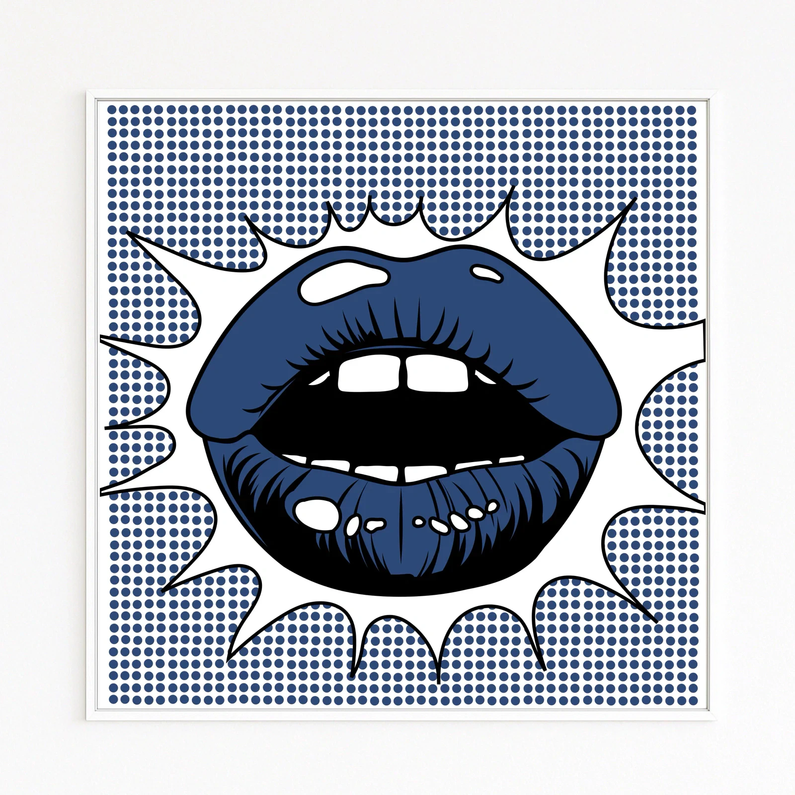 Lips. Ein Motiv aus der Pop-Art-Kultur. Der sinnliche Mund im Comic-Stil. Fine Art. Lips. Ein Motiv aus der Pop-Art-Kultur. Der sinnliche Mund im Comic-Stil. Fine Art.