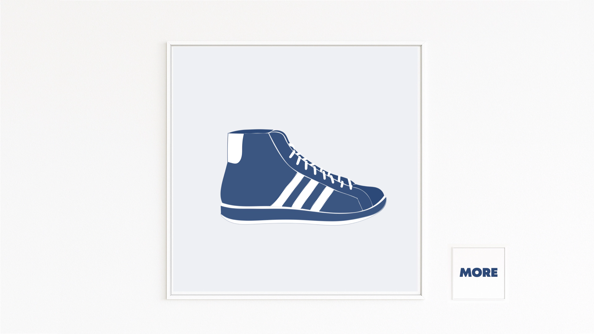 HIGH TOP: minimalistischer Adidas Original High-Top-Sneaker in Blau mit weißen Streifen – 70er-Ikone, Basketball- und Street-Style-Referenz.