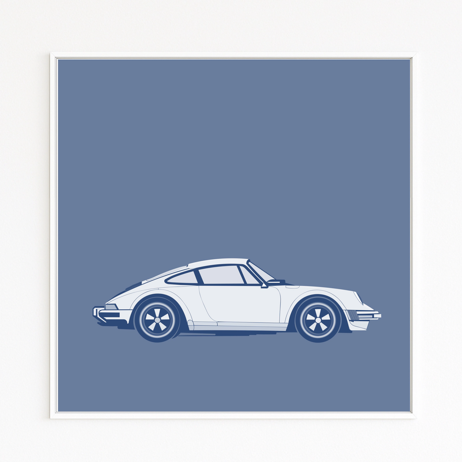 911 zeigt die präzise Seitenansicht eines klassischen Porsche 911 Carrera in kühlen Blautönen: Fastback-Silhouette, betonte Radhäuser und Fuchs-Felgen. Eleganz ohne Lärm, zeitlos und klar. 911 zeigt die präzise Seitenansicht eines klassischen Porsche 911 Carrera in kühlen Blautönen: Fastback-Silhouette, betonte Radhäuser und Fuchs-Felgen. Eleganz ohne Lärm, zeitlos und klar.