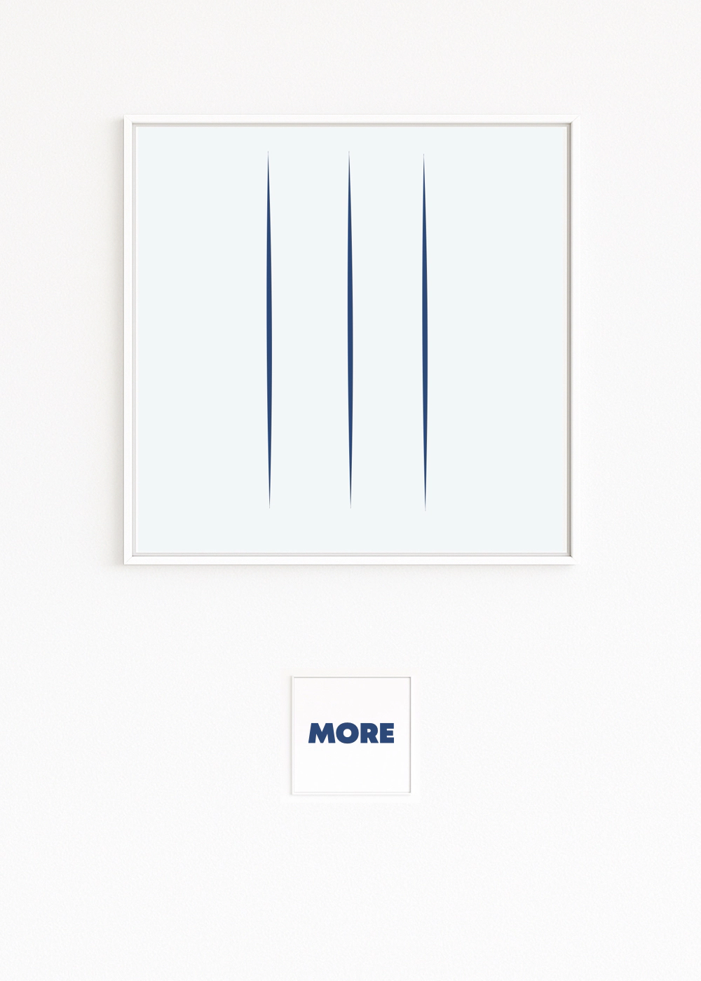 FONTANA ÖFNNUNG: Drei vertikale Schnitte durch Blau – Hommage an Fontana, Raum & Tiefe. Als Fine-Art-Print auf Hahnemühle/Alu-Dibond Obline in Webshop direkt kaufen.