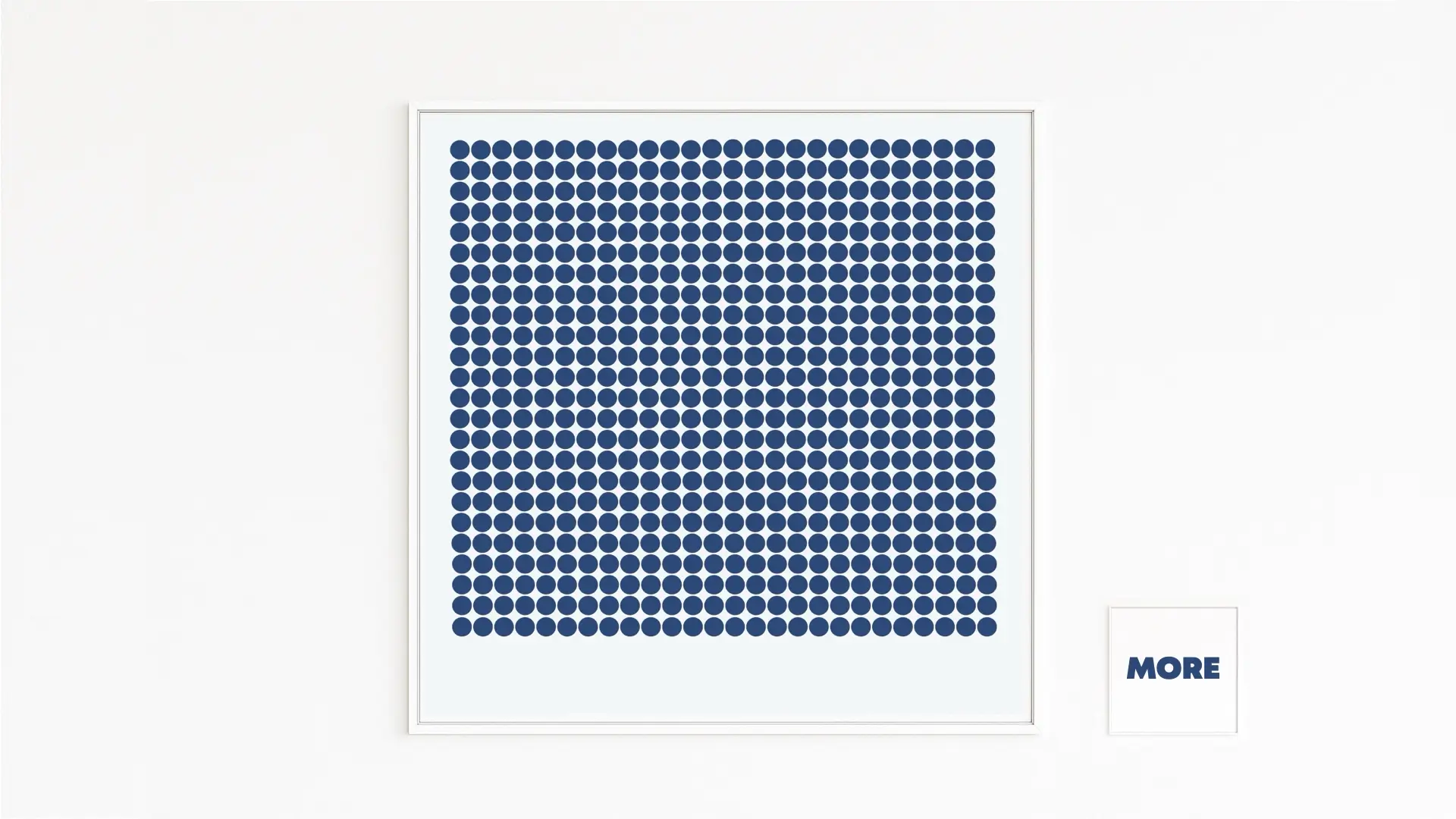 ANORDNUNG | Ein Quadrat aus hunderten identischen blauen Kreisen im präzisen Raster | Systematisch | Minimalistische Anordnung und exakte Wiederholung | Fine-Art-Serie auf Kunstdruckpapier, kaschiert auf Alu-Dibond | Hochwertig gerahmt | Nur im Art Store zu kaufen
