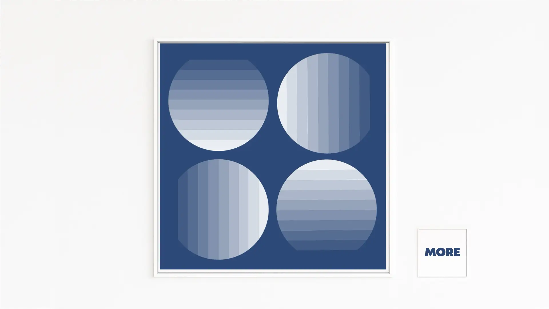 Kunstwerk Inspiration Victor Vasarely. Begründer der Op-Art. Kunst der optischen Täuschung. Blaue Geometrische Ordnung. Neue zeitgenössische moderne Kunst entdecken.