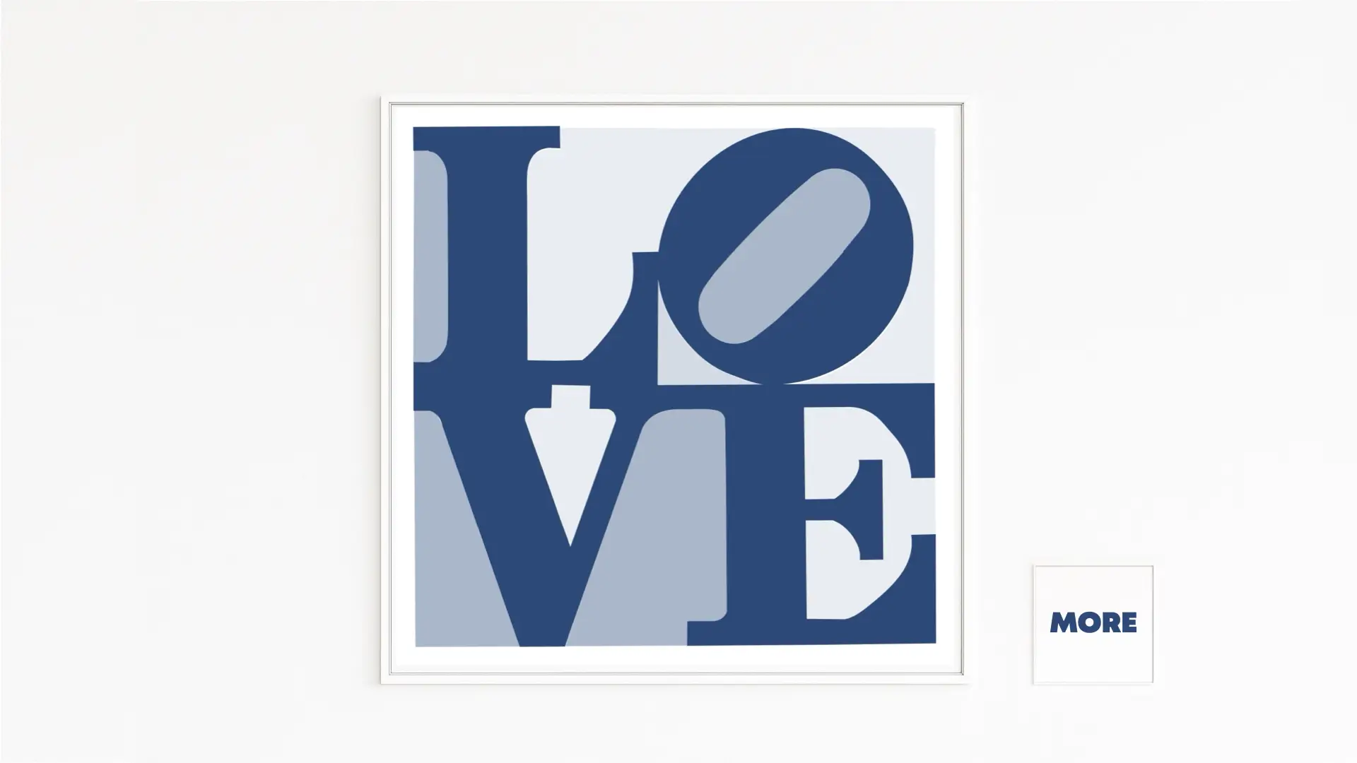 INDIANA INSPIRATION | Typografie, Signalkunst, Pop-Art, Robert-Indiana-LOVE-Motiv in Blautönen | Ikonisch und zeitlos | Fine-Art-Kunstserie | Online direkt vom Künstler kaufen