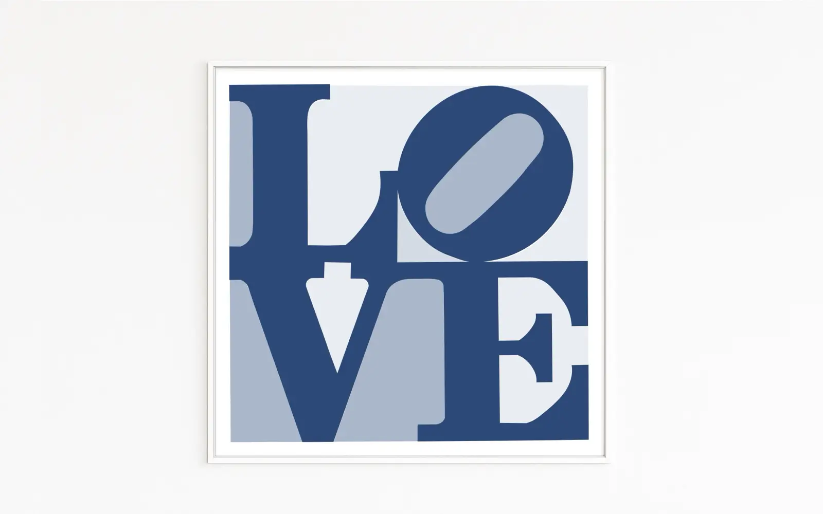 INDIANA INSPIRATION | Typografie, Signalkunst, Pop-Art, Robert-Indiana-LOVE-Motiv in Blautönen | Ikonisch und zeitlos | Fine-Art-Kunstserie | Online direkt vom Künstler kaufen