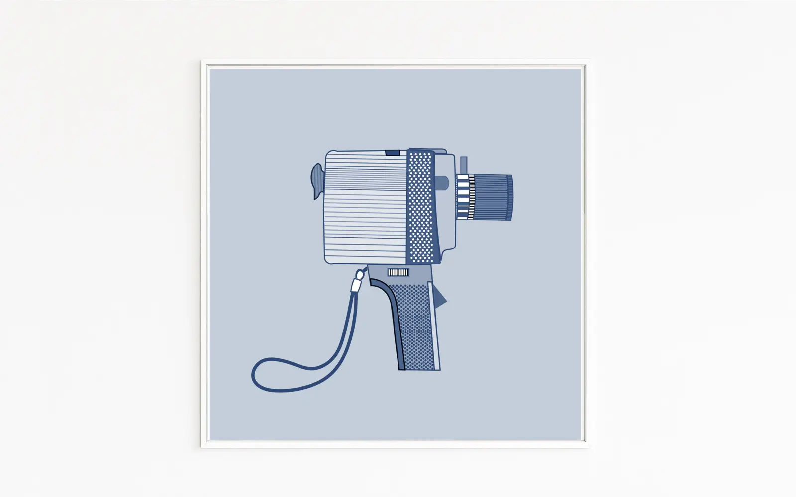 SUPER 8 | Features a stylized Super 8 camera in blue tones | Retro product design of the 1960s and 1970s | Individually matching image format | Conveniently order online directly from the artist