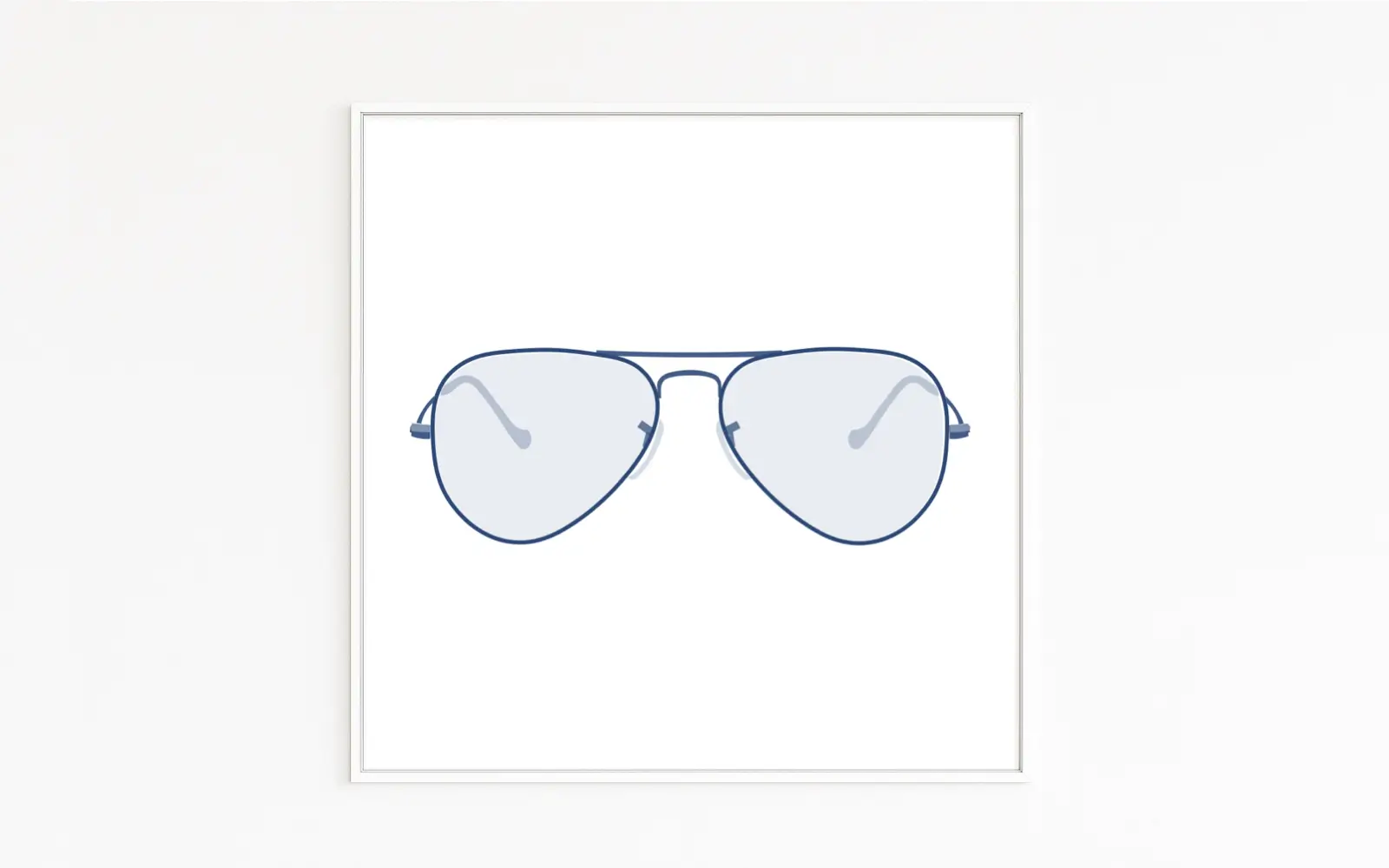 AVIATOR zeigt minimalistisch die zeitlose Silhouette der Ray Ban Pilotenbrille. Design-Klassiker | Produkt-Design | Kunst für Unternehmen, Büro, Design Hotel, Praxis, Agentur und Kanzlei.