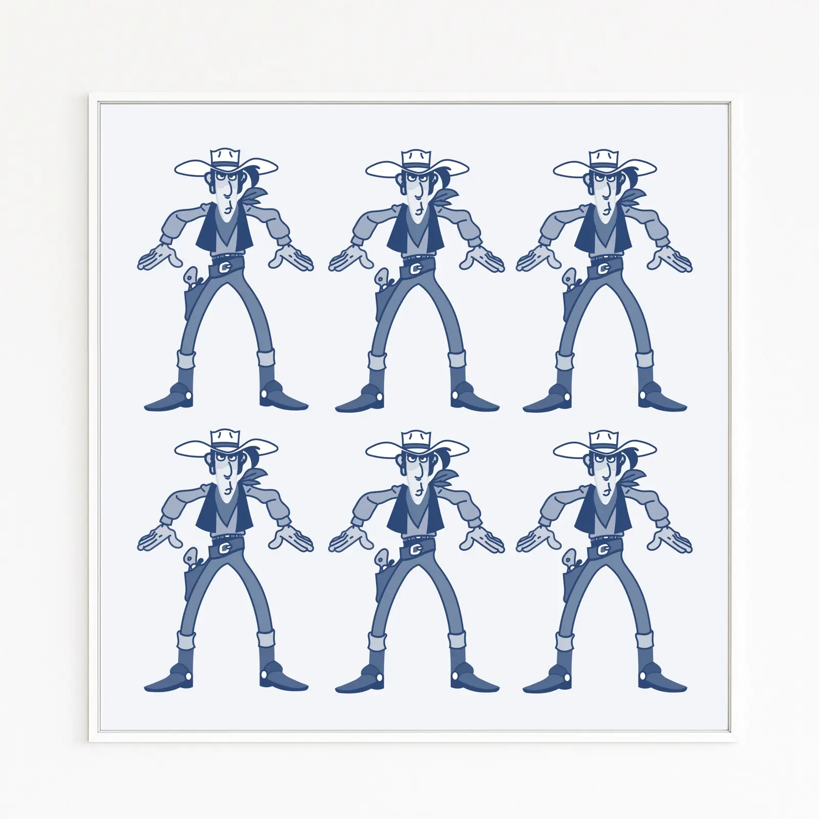 Lucky Luke in the pose of the Western hero | Stylistic Andy Warhol inspiration of an Elvis Presley motif | Comic art | Innovative new art direction
