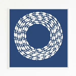 Exhibition tip | Keynography Art | Art gallery Christof Hintze | Artwork: school of fish circle mandala | 24-hour online exhibition space | Opening reception 24/7